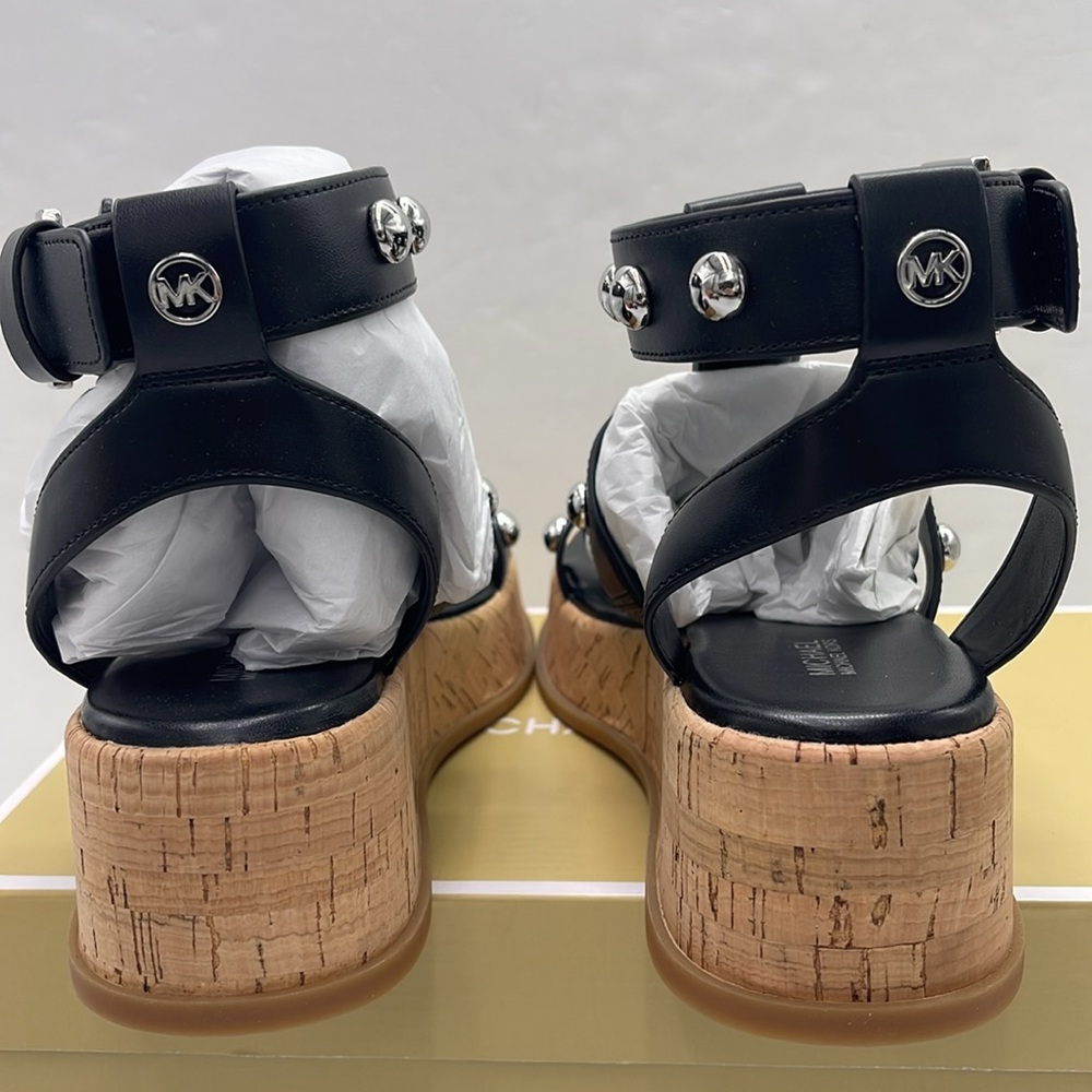 MICHAEL KORS Selah Studded Platform Gladiator Silver Studded Sandal
Black 
New - Picture 13 of 16